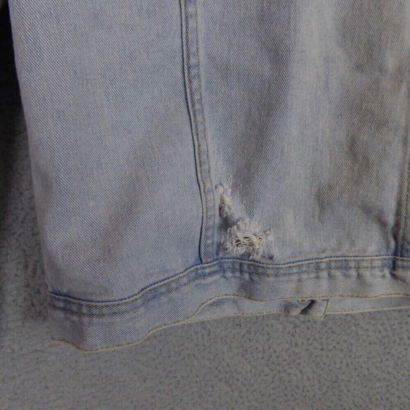 BRANDY MELVILLE Jacket Women Medium Blue Long Sleeve Distressed Light Wash Alien - Picture 8 of 12